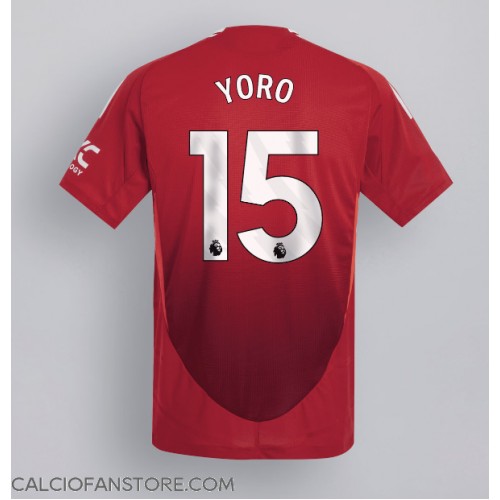 Maglia Calcio Manchester United Leny Yoro #15 Prima Divisa 2024-25 Manica Corta